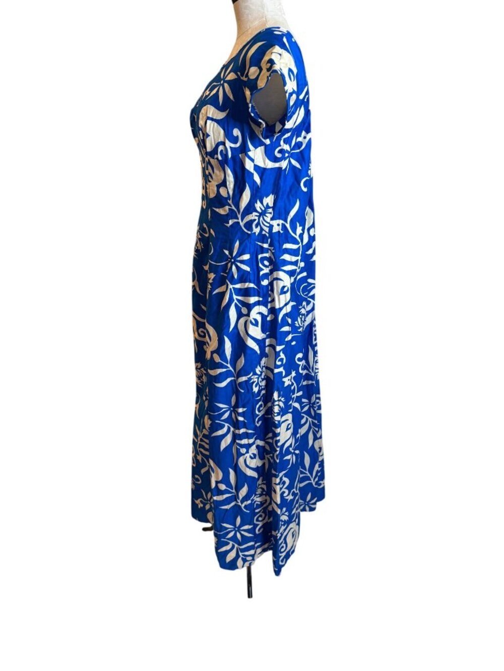 Paradise Hawaii Womens Maxi Dress Size Medium Tropical Blue Pullover Vintage - Picture 2 of 14